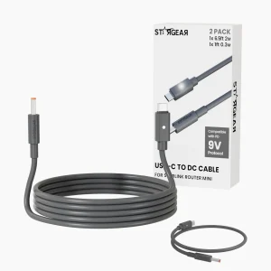 Starlink Router Mini Cable - 2 Pack (1FT + 6.5FT) USB-C to DC Power Cable Compatible with Starlink Mini Router, Plug and Play PD 9V Compatible Replacement for Starlink Internet Kit