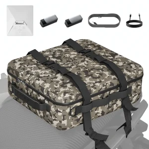 Starlink Mini Case, Waterproof Travel Case with 2 Power Sources Space Compatible with Anker, Motorcycle Tail Bag for Starlink Mini, Kickstand, Pipe Adapter, Cables & More - Desert Camo
